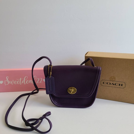 beige and purple vintage coach purse beige and purple vintage coach purse