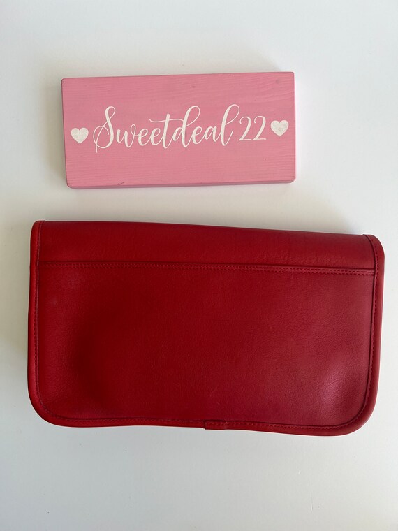 Vintage Coach NYC Red Kisslock Coin Clutch - image 3