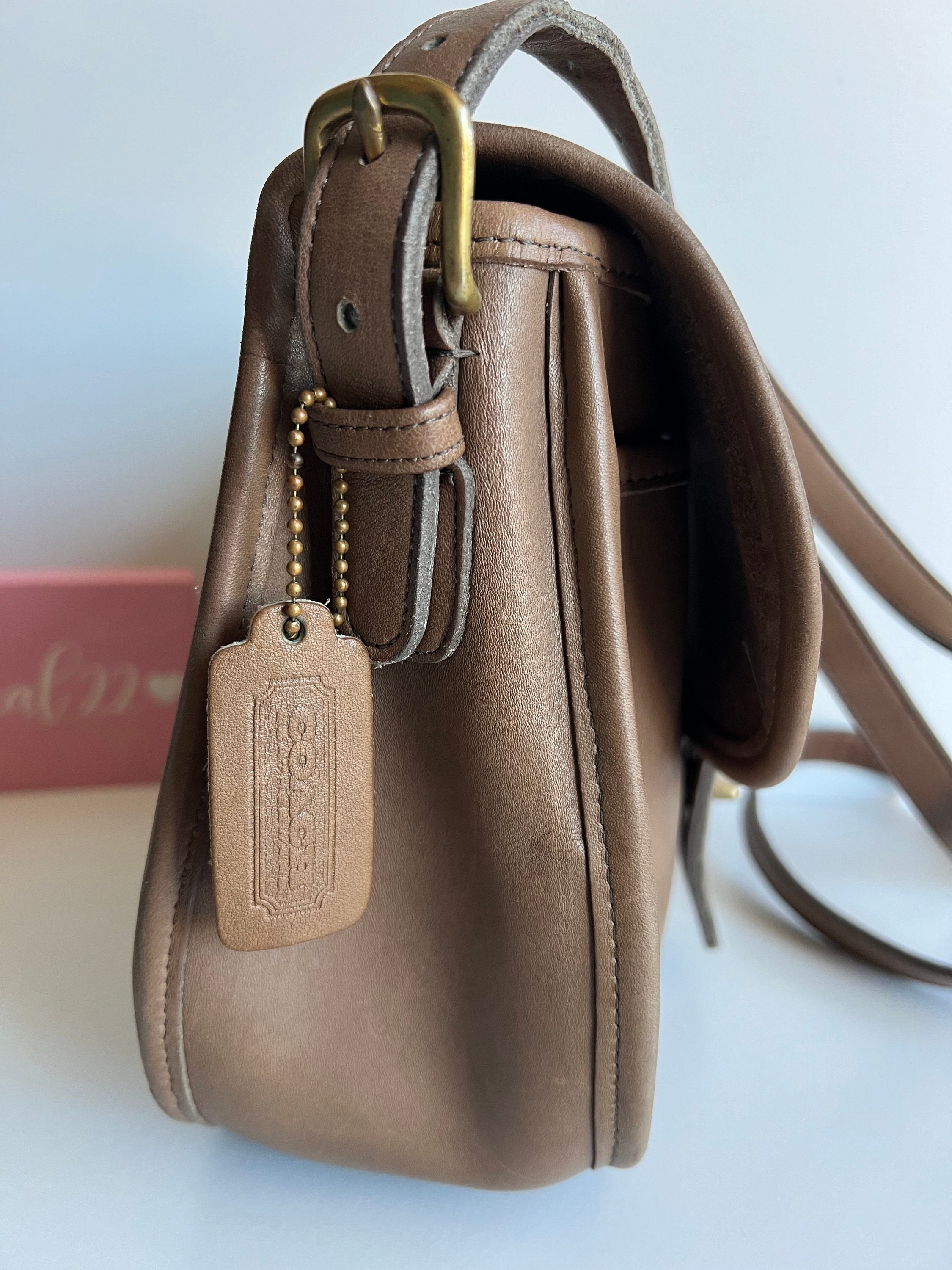 Vintage Coach NYC Putty Saddlery Shoulder Bag - Etsy