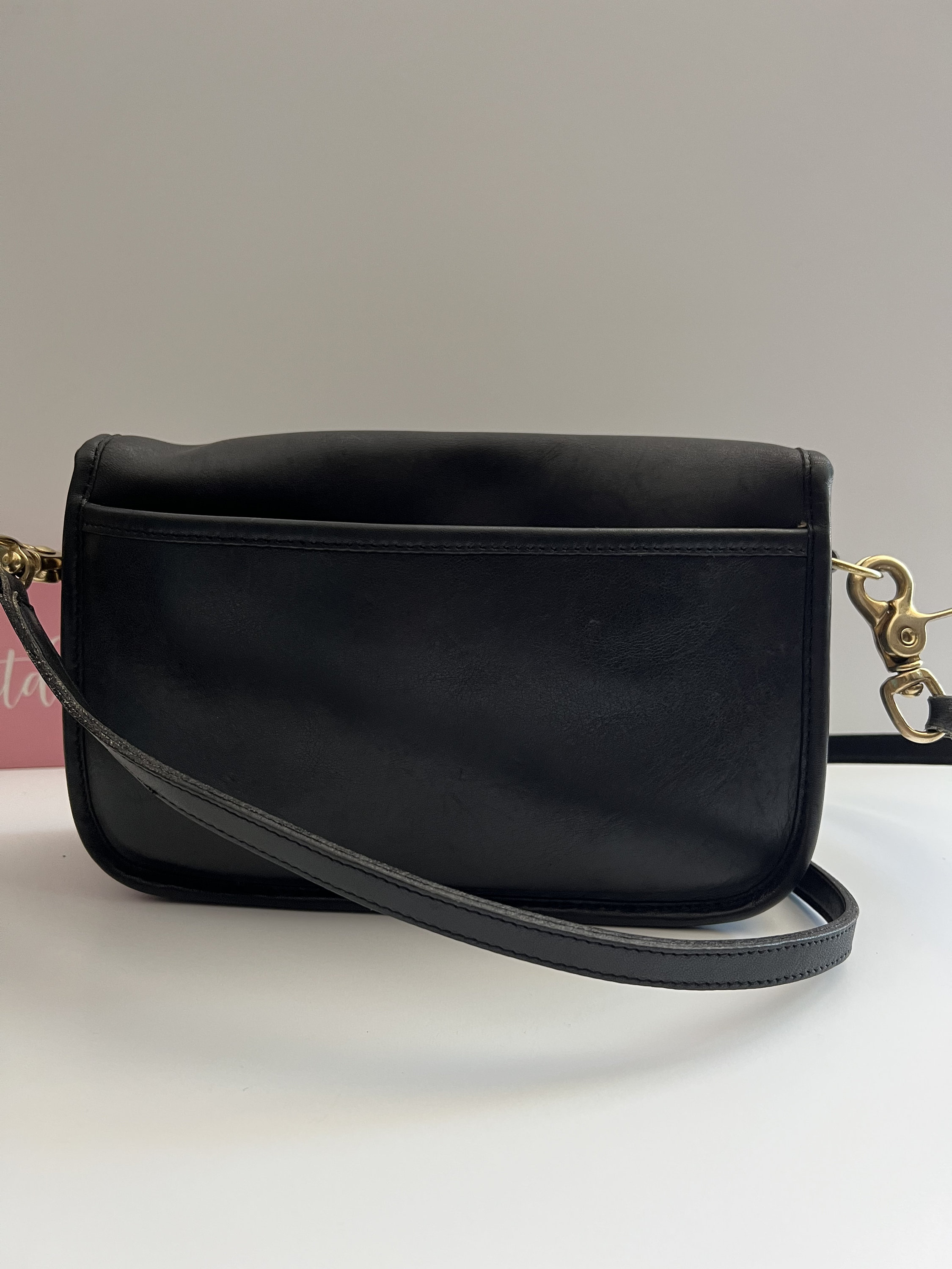 Vintage Coach Black Leather Pocket Purse - Etsy