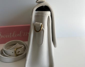 Vintage Coach White Court Bag - Etsy