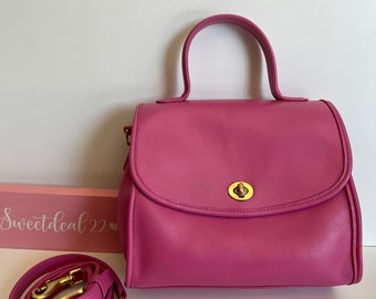 Custom Pink Vintage Coach Manor Top Handle Bag