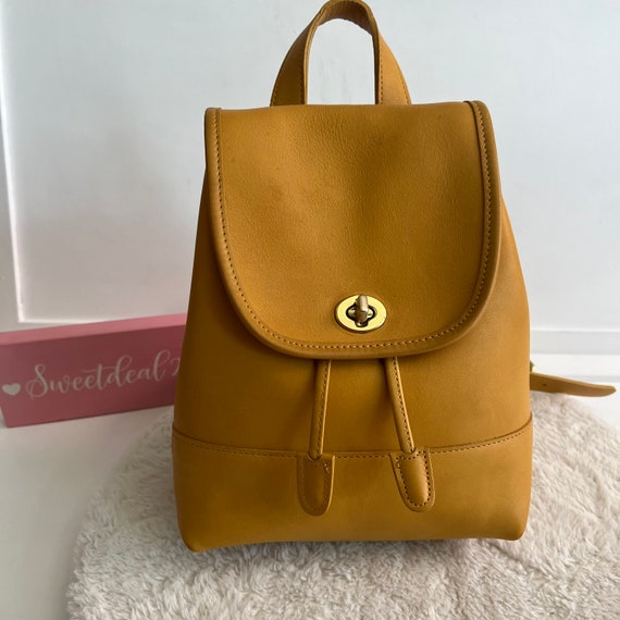 Vintage Coach Yellow Mini Daypack Backpack - Etsy Ireland