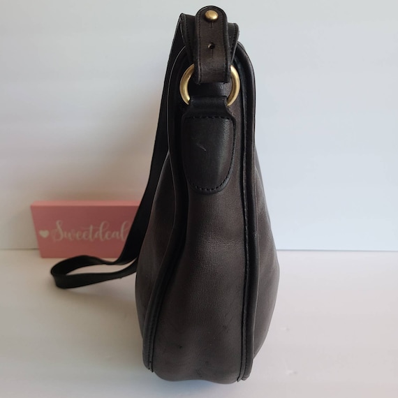 Vintage Coach Black Leather Beckett Shoulder Bag 