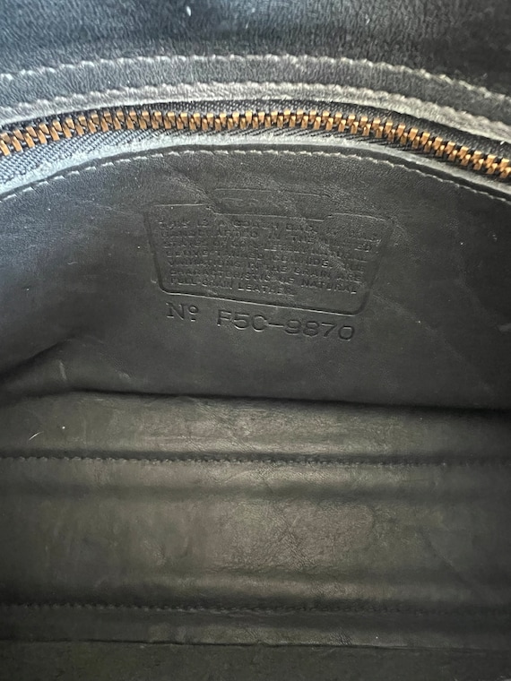 Vintage Coach Black Leather Top Handle Court Bag - image 7