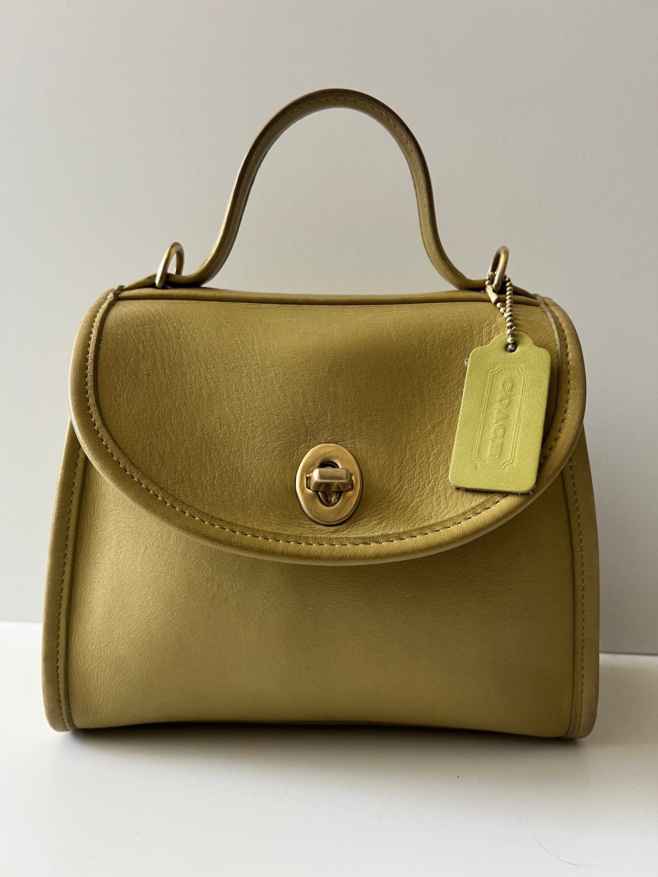 Vintage Coach Regina Lime Green Top Handle Bag - Etsy