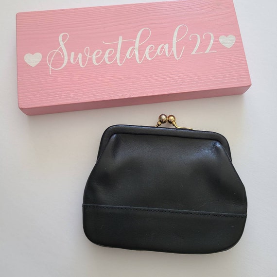 Leather Kiss Lock Coin Purse