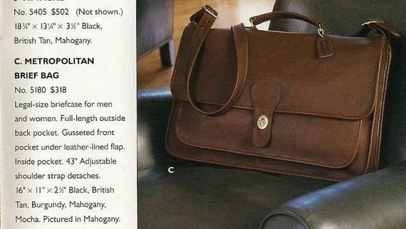 Vintage Coach British Tan Metropolitan Brief Bag - image 10