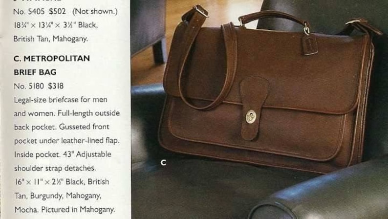 Vintage Coach British Tan Metropolitan Brief Bag image 10