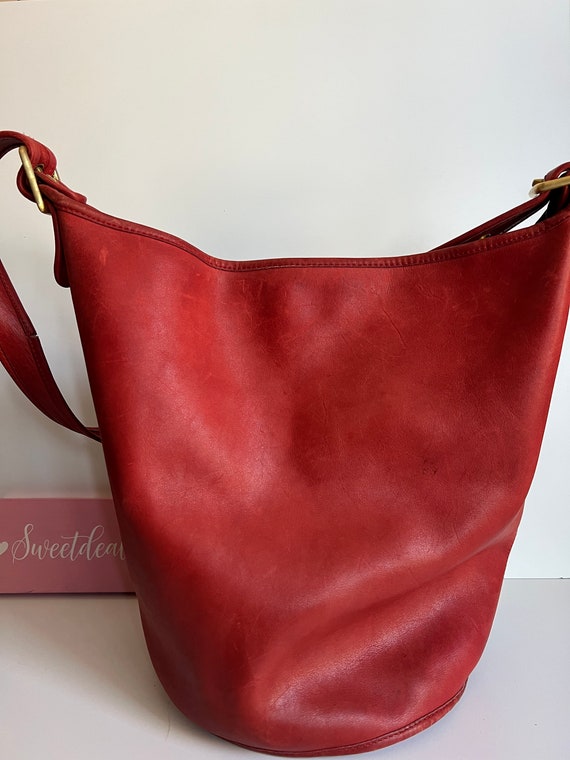 Vintage Coach NYC Red Duffle Bag