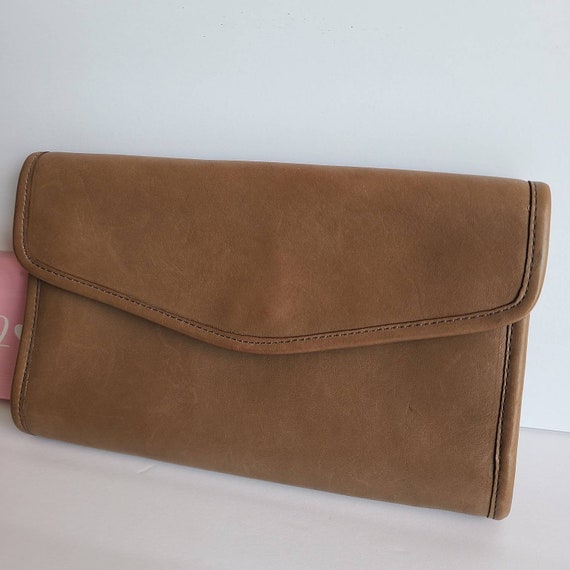 Vintage Coach NYC Putty Envelope Clutch - image 2