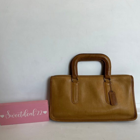 Vintage Coach NYC Saddle Handle Clutch Tote - image 1