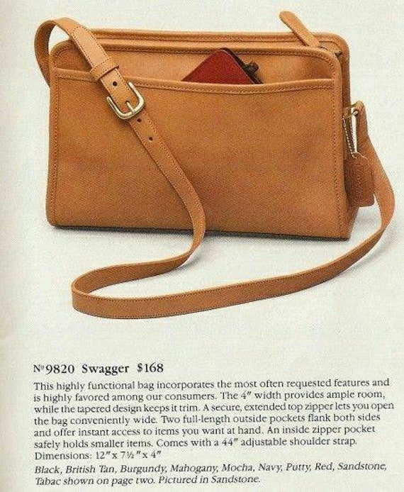 Vintage Coach NYC British Tan Swagger Shoulder Bag - Etsy