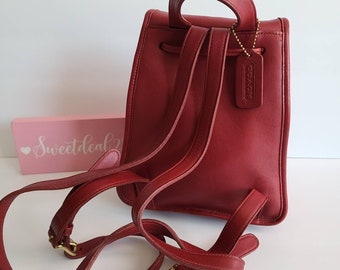 Vintage Coach Red Mini Daypack Backpack - Etsy Vintage Coach Red Mini Daypack Backpack - Etsy