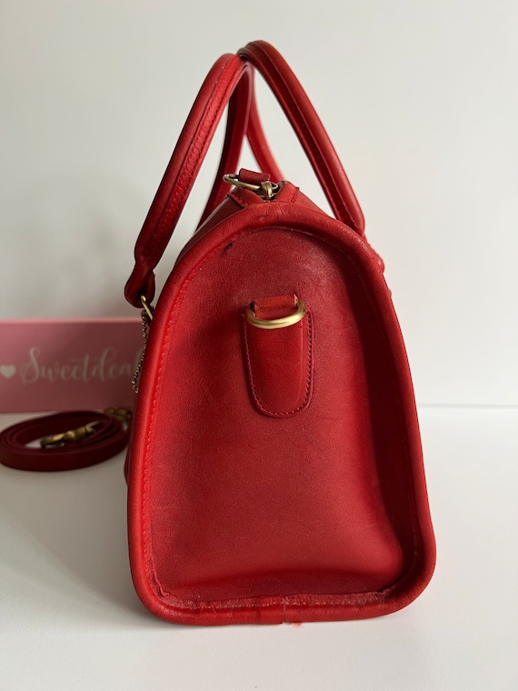 【本物保証】 Vintage Coach NYC Red Leather Madison Satchel - Etsy バッグ
