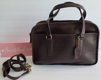 Vintage Coach Nyc Burgundy Slim Flight Satchel