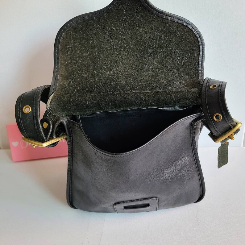 Vintage Coach Pre Creed Black Courier Shoulder Bag Etsy