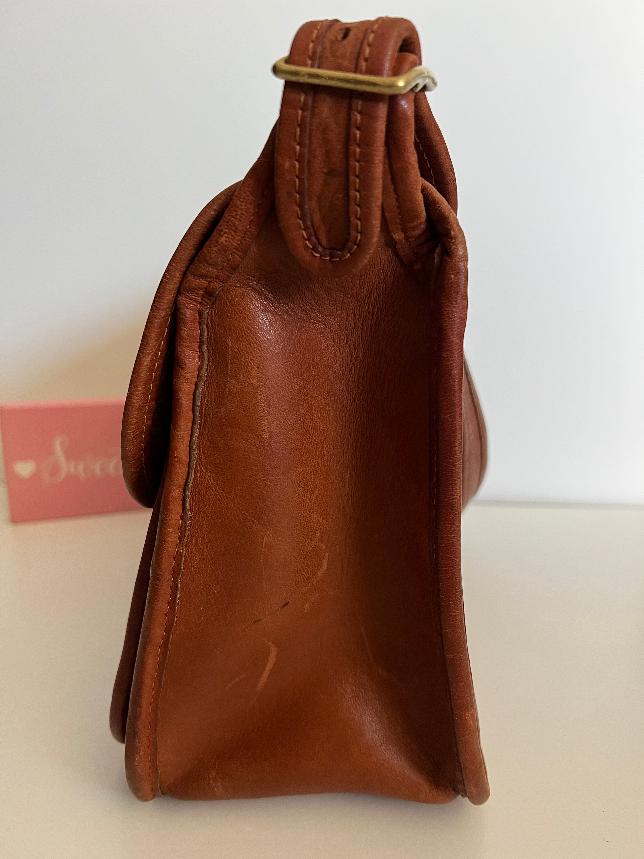 バッグ made in NYC brown leather hand bag Vintage Coach NYC British Tan Rambler Shoulder Bag - Etsy