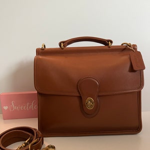 Vintage Coach British Tan Top Handle Willis Satchel