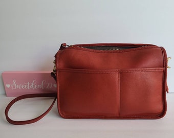 Vintage Coach Red Suede Shoulder Bag - Etsy