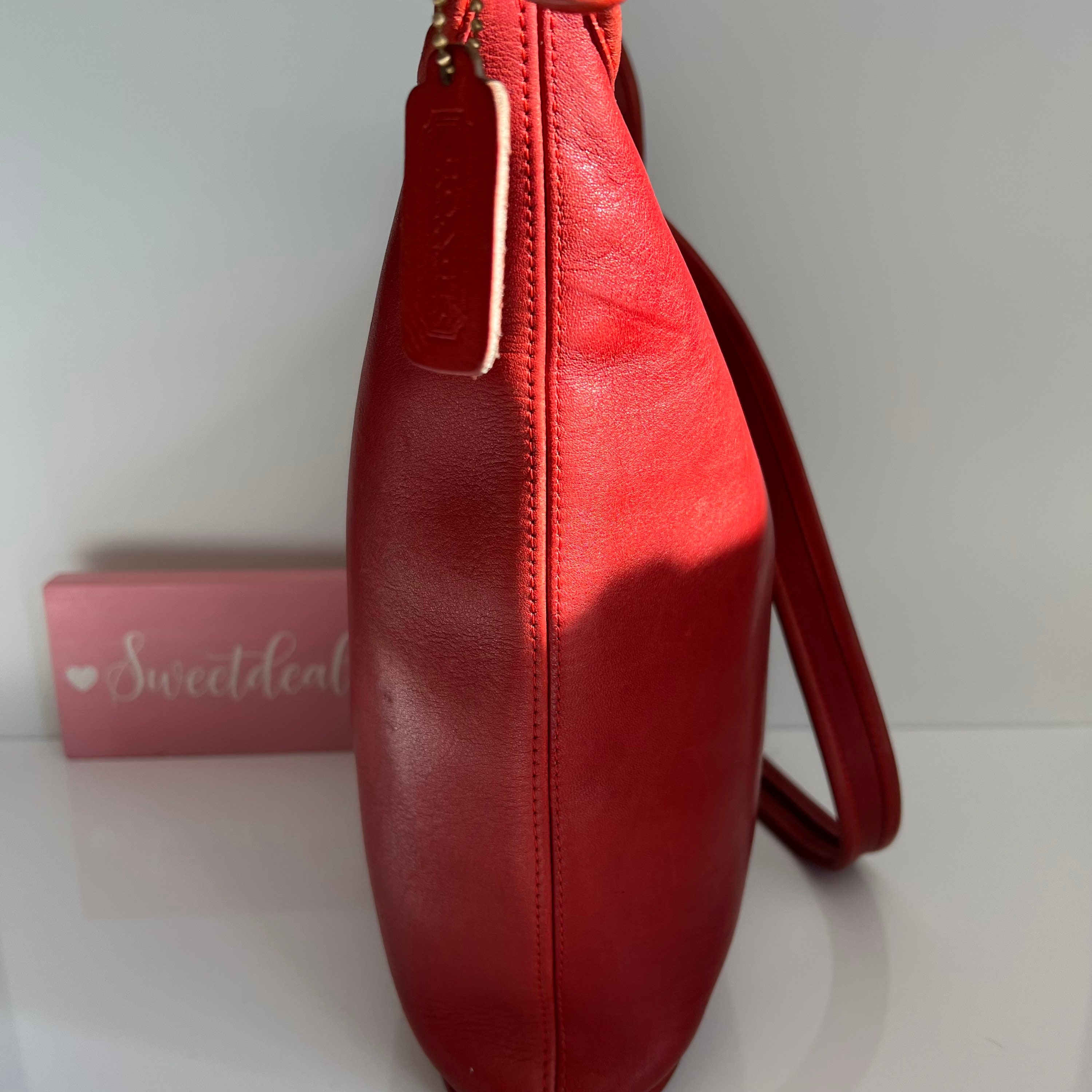Vintage Coach NYC Red Slim Duffle Sac Bag Etsy