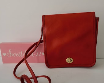 バッグ Rare Vintage Coach Emmie Flap Bag Red Coach | Bags | Vintage Coach Emmie Flap 98 Red Leather Like