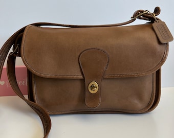 Vintage Coach Red Leather NYC Saddle Bag Shoulder Bag Crossbody