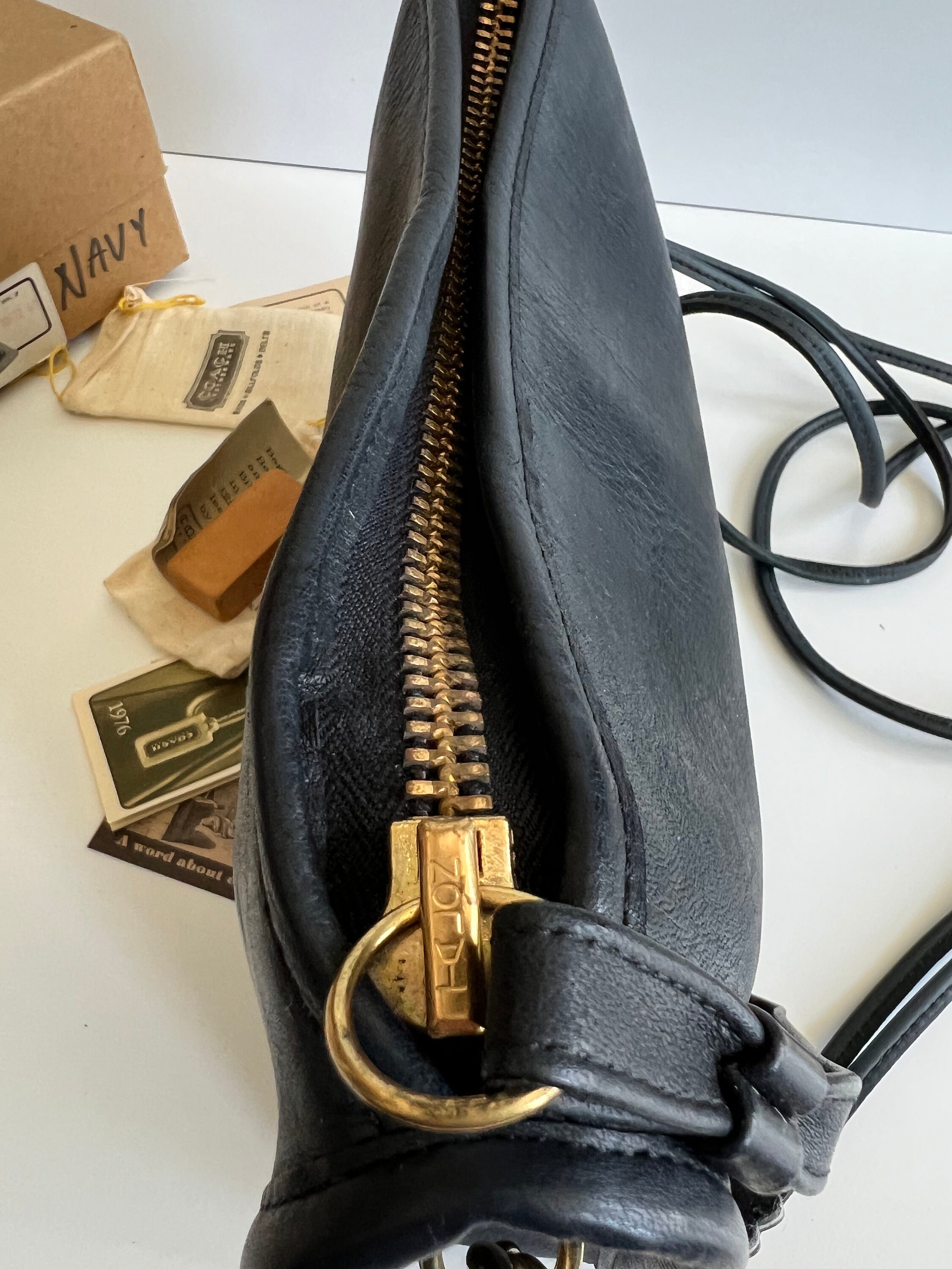 Vintage Coach Navy Blue Basic Bag W/original Box and Paperwork - Etsy