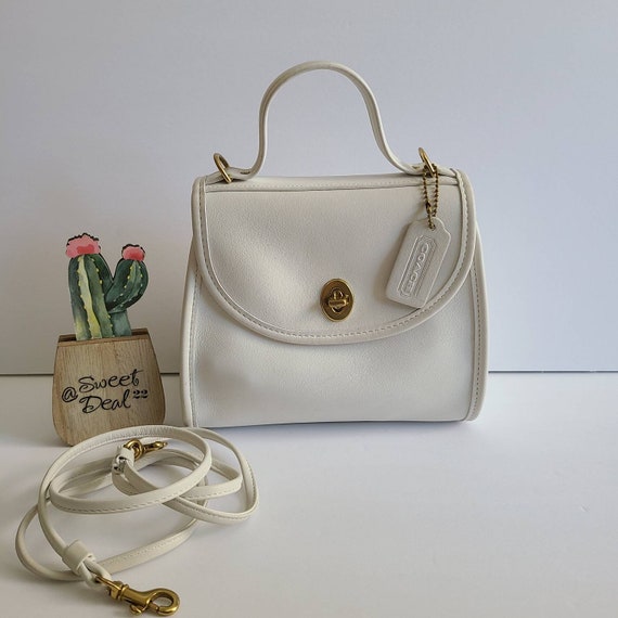 Vintage Coach White Regina Top Handle Satchel