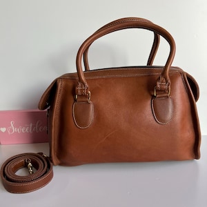 Vintage Coach British Tan Leather Broadway Satchel