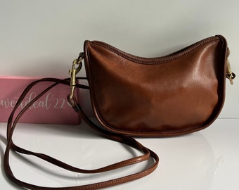 Vintage Coach the Sling 9929 British Tan Brown Leather Bag Made in