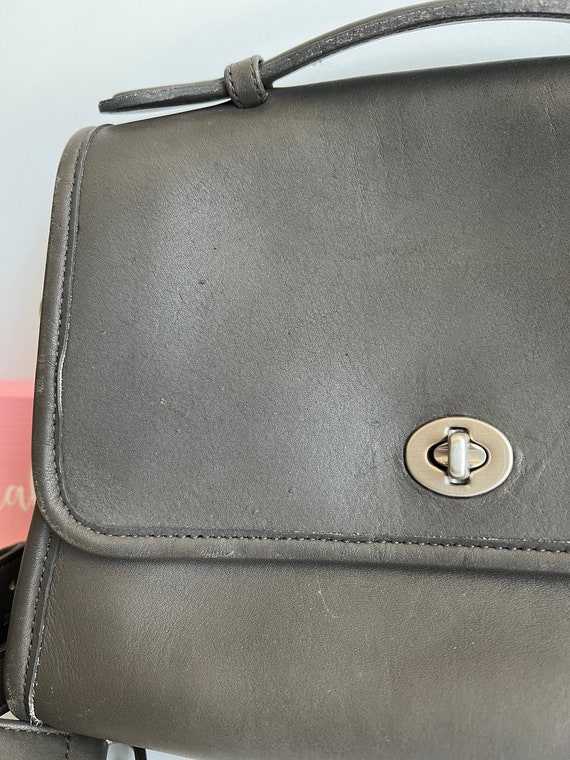バッグ Vintage Coach Top Handle Shoulder Bag Coach F11844 Women's Black Leather Shoulder Bag Dual Handle