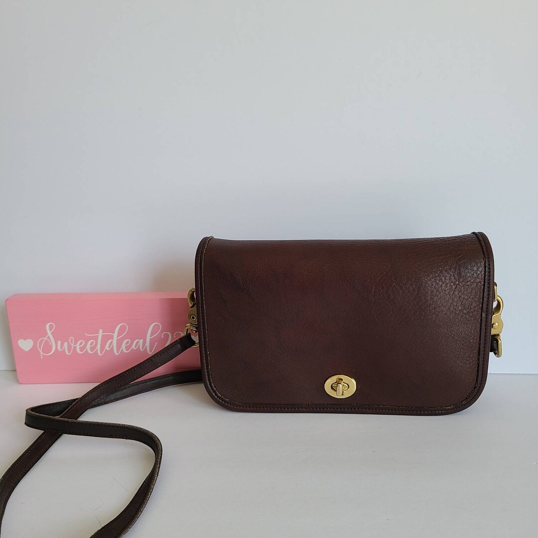 バッグ vintage coach old waist pouch brown Vintage Coach Flatpack Natural Grain Sling Brown Back Purse 4917