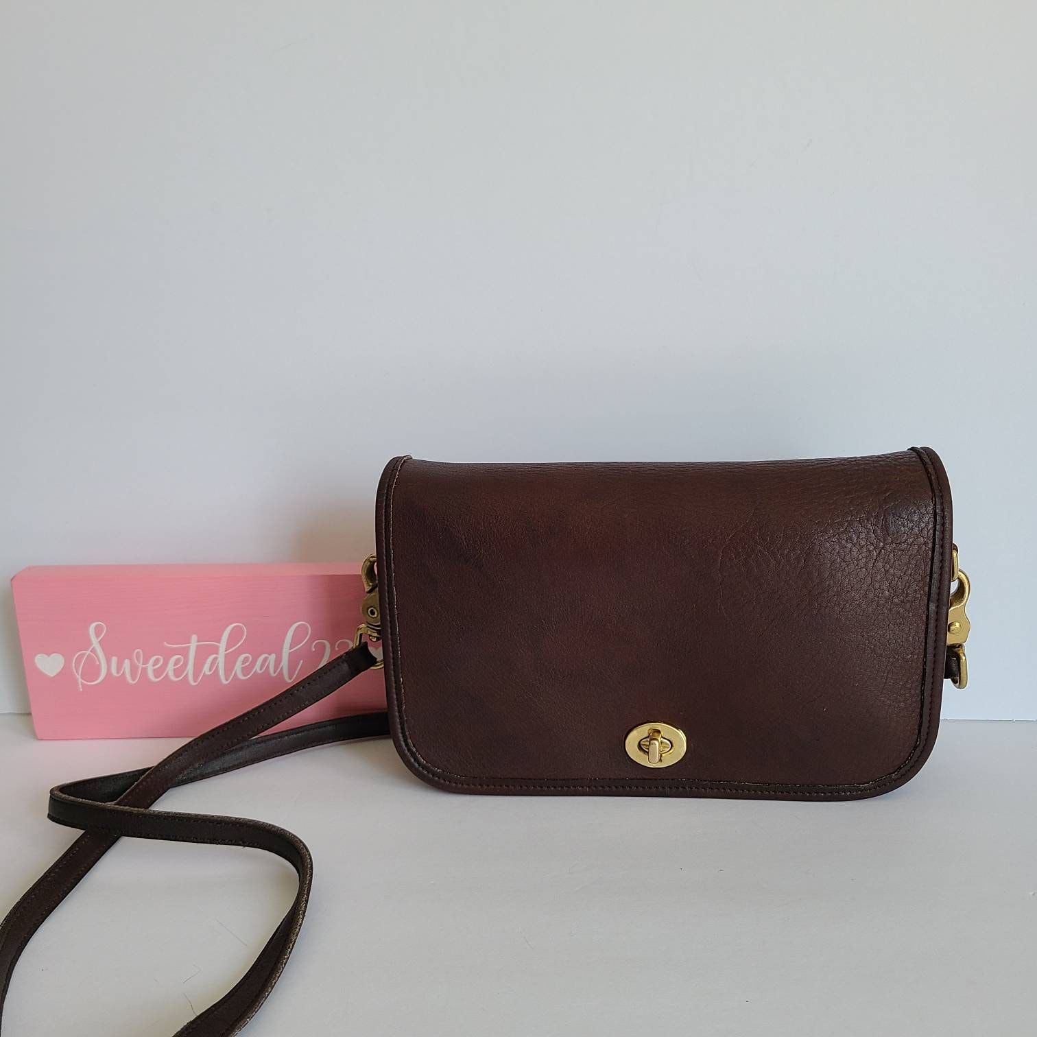 vintage coach old brown アクセサリーポーチ 茶