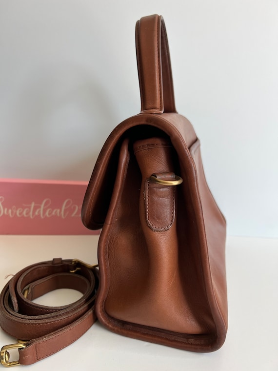 適切な価格 Vintage Coach British Tan Manor Top Handle Bag - Etsy バッグ