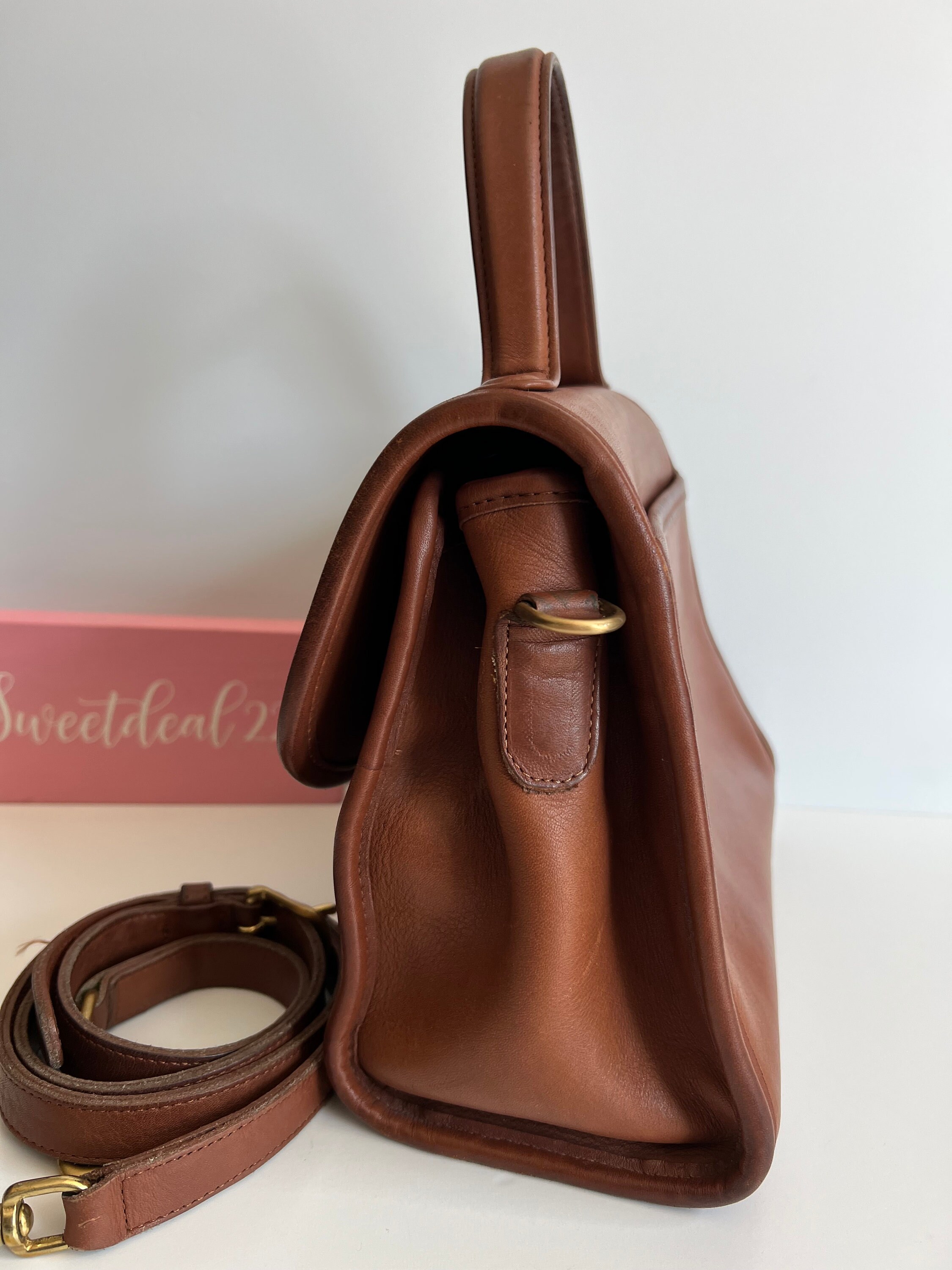 注目ブランドのギフト Handle Top Manor Tan British Coach Vintage Bag Etsy - バッグ