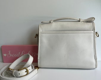 Vintage Coach White Court Top Handle Bag