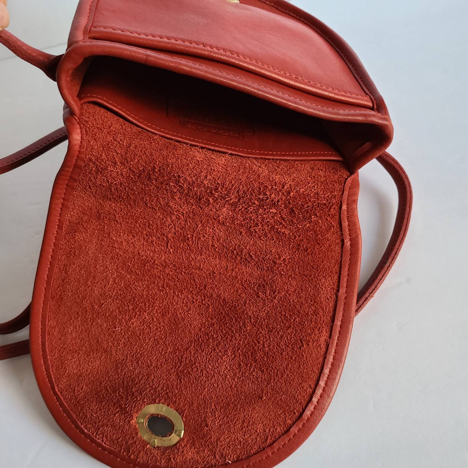 Coach Brick Red Leather Square Bag - Orlando Vintage Clothing and Costume