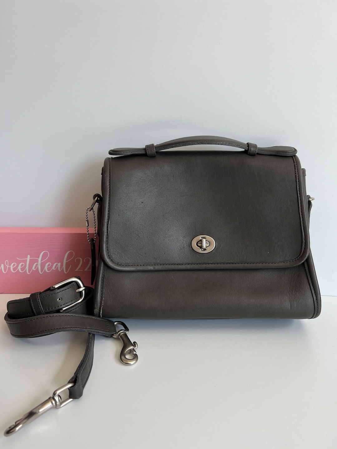Vintage Coach Gray Court Top Handle Bag - Etsy