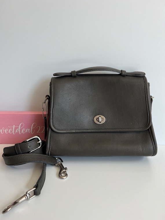 Vintage Coach Gray Court Top Handle Bag Etsy