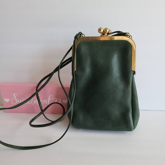 Vintage Coach Pre Creed Green Double Kisslock Swin
