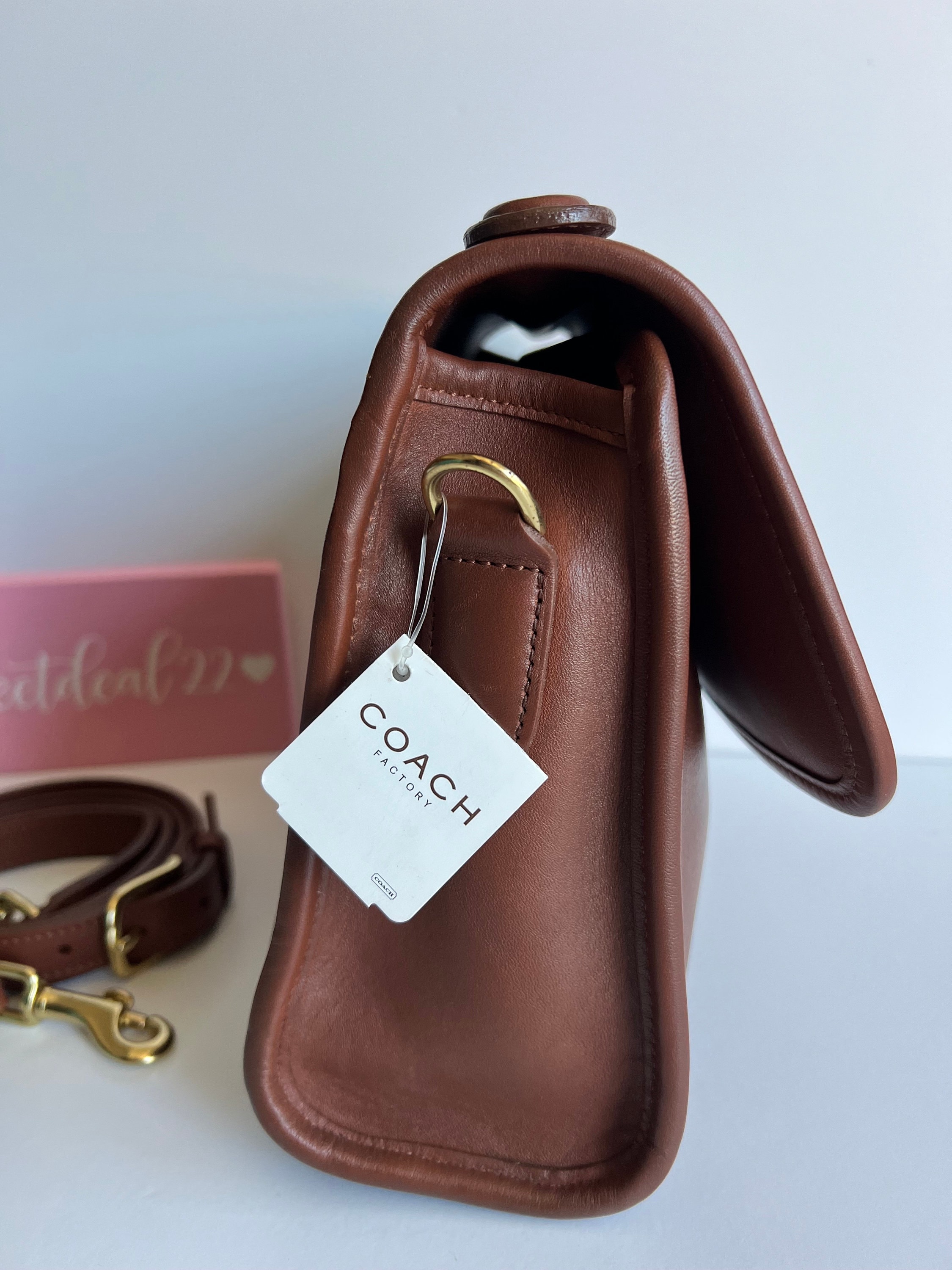 Vintage Coach British Tan Court Top Handle Bag NWT - Etsy