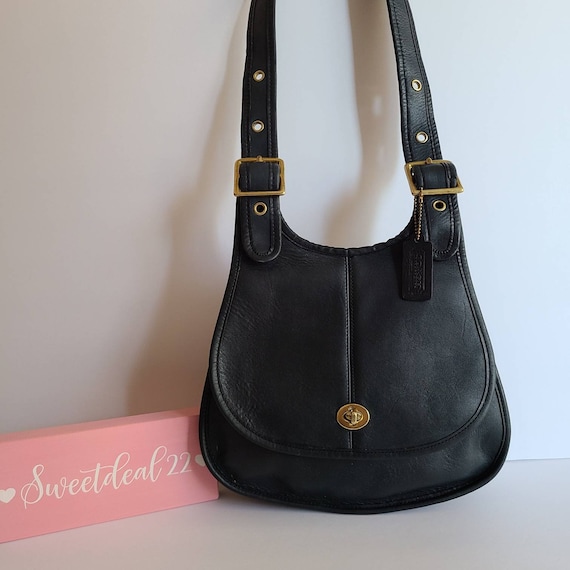 Vintage Coach Original NYC Blue Cresent Saddle Bag