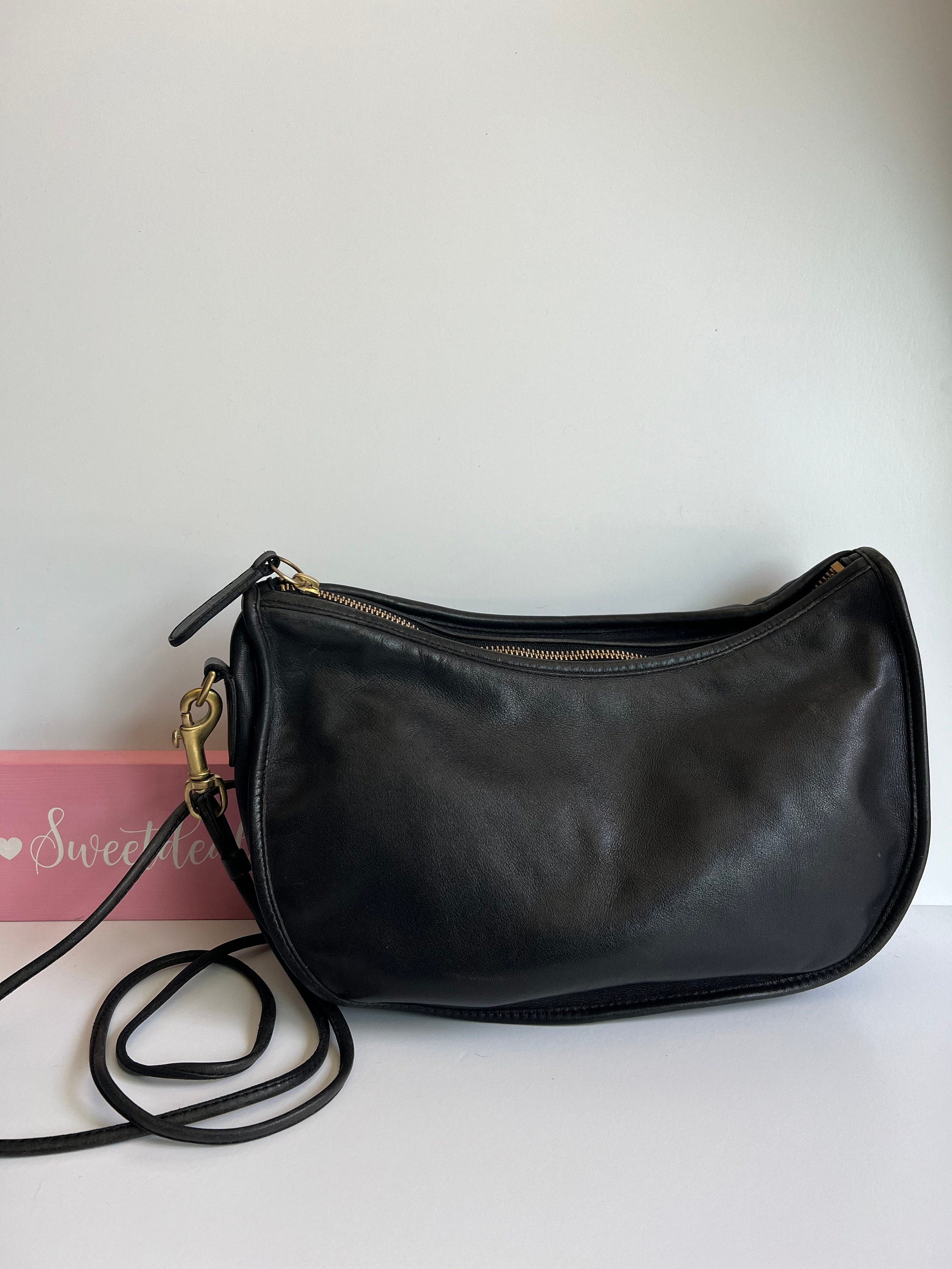 Vintage Coach Black Large Swinger Handbag - Etsy