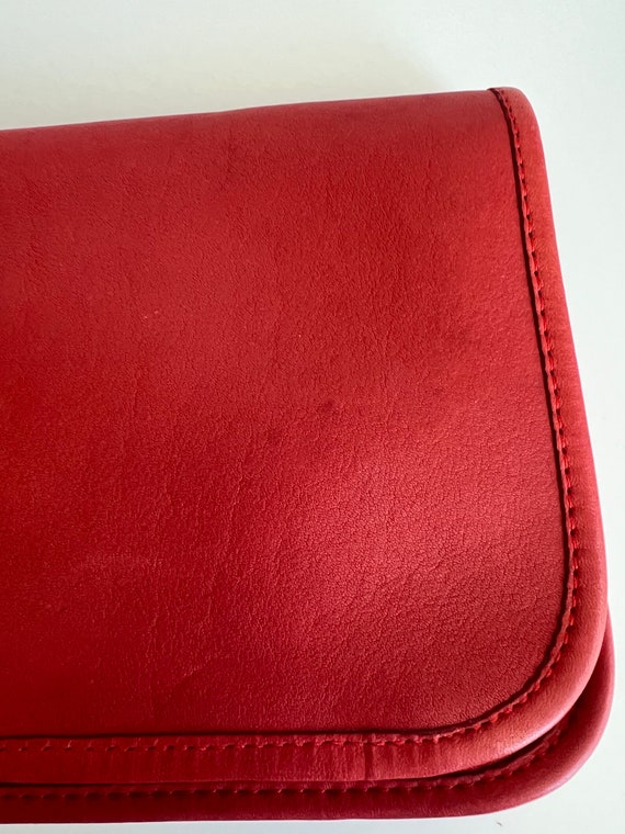 Vintage Coach NYC Red Kisslock Coin Clutch - image 9