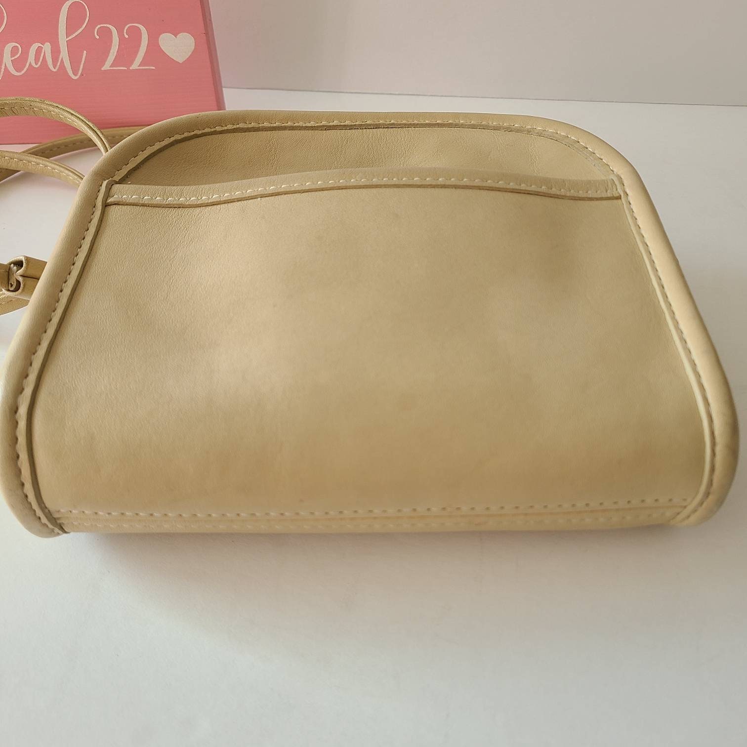 Rare Old Coach Abbie Zip Shoulder Bag Leather Purple color