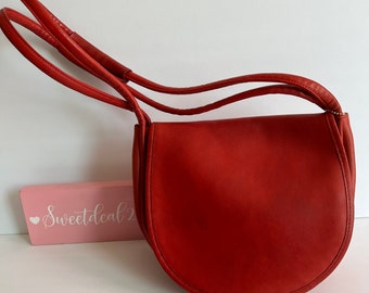 Coach SOHO Signature C Canvas Leather Suede Deep Red
