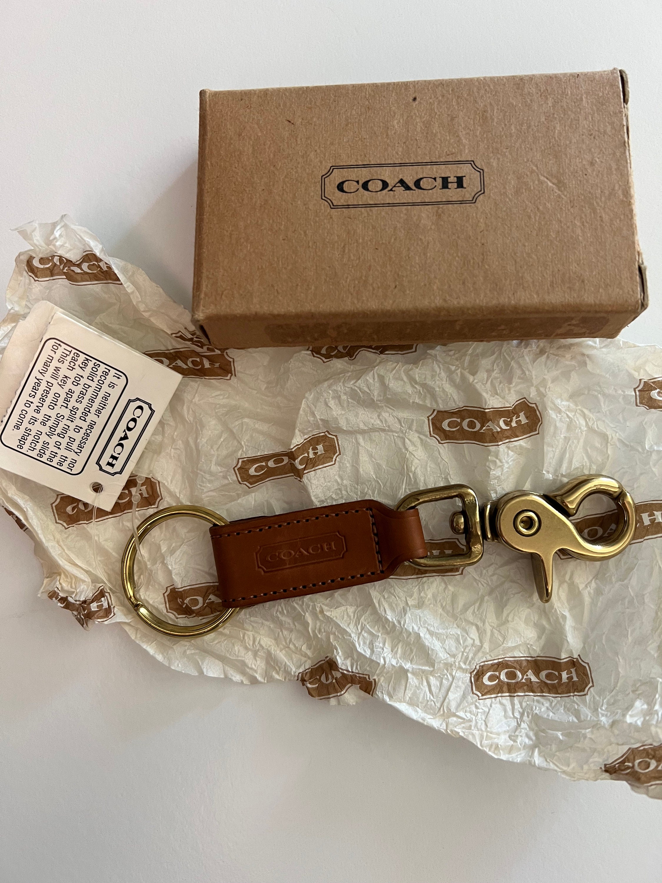 NWT Unisex Vintage Coach Trigger Snap Key Fob 7212 