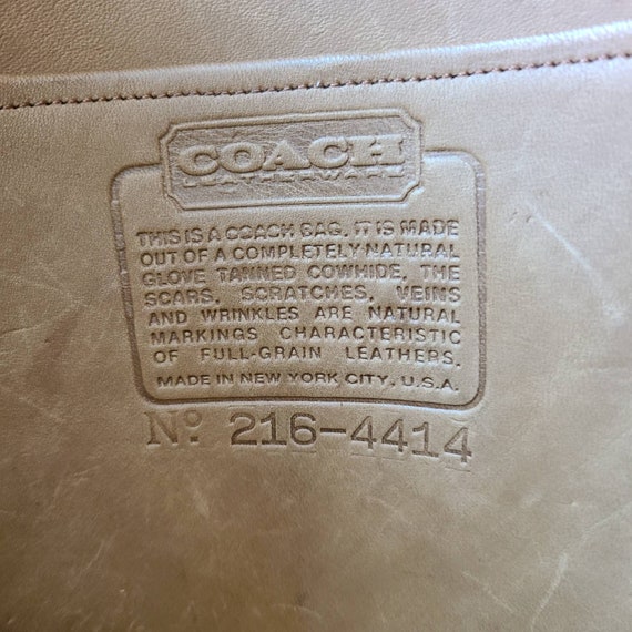 Vintage Coach Nyc British Tan Marketing Tote - image 8