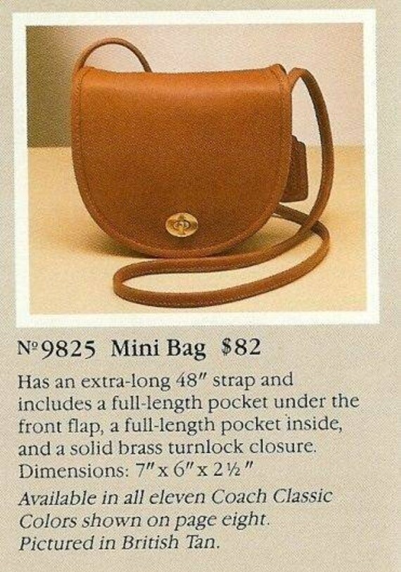 Vintage Coach Original NYC British Tan Mini Bag Crossbody 